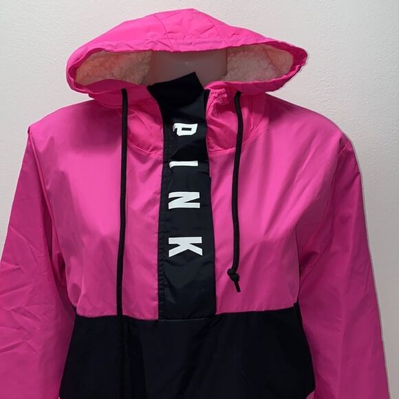 Victoria Secret pink logo rain jacket running women’s girls New - Picture 7 of 10